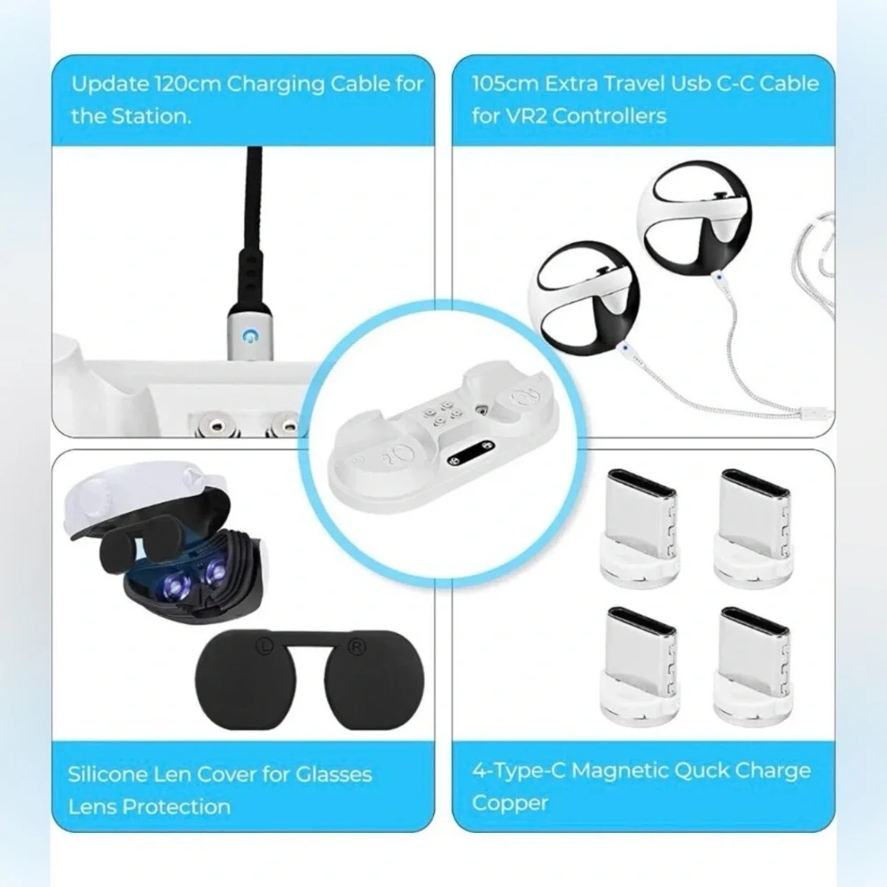 Charging Station for PSVR2, ZHUOVERCI Quick Charge Port Heat